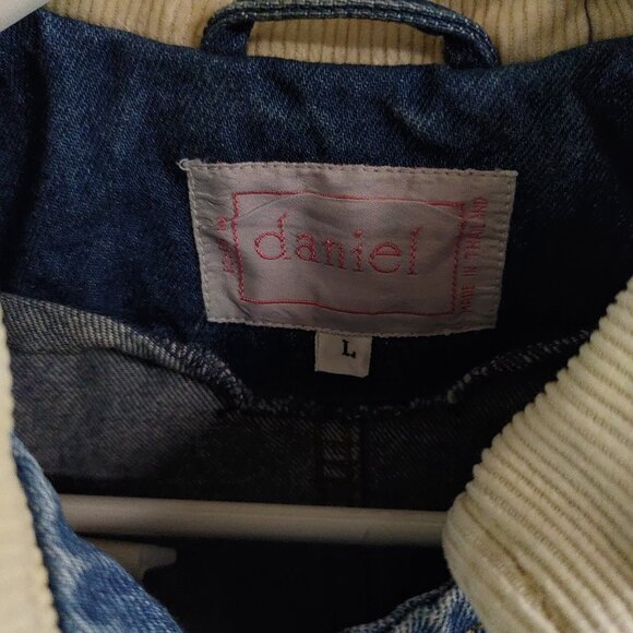 Vintage Daniel Women's Large Denim Jean Jacket Long Full Button Up Pockets 90's - Picture 7 of 12